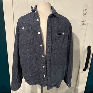 RVCA Navy Speckled Button-Up Shirt/ skate/streetwear‎